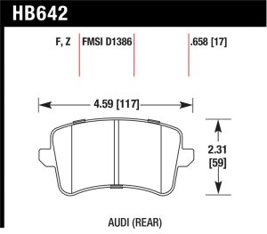 Audi A4 Brake Pads - Rear - Hawk Performance - Performance Ceramic - `09-`10